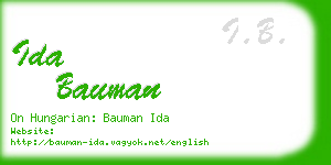 ida bauman business card